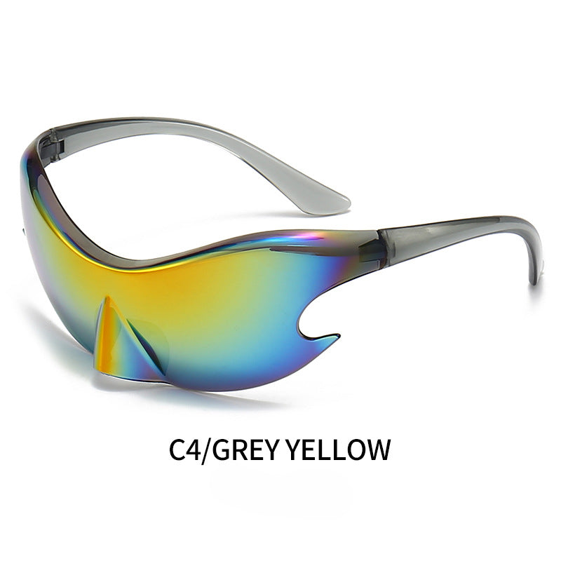 Wholesale Y2K Technology Sense Siamese Colorful Film Riding PC Sunglasses